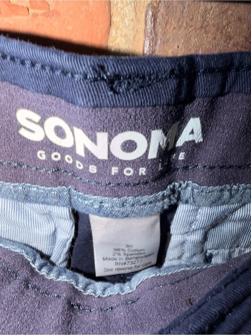 Sonoma Men's Navy Chino Shorts Blue Golf Flexible Bottoms